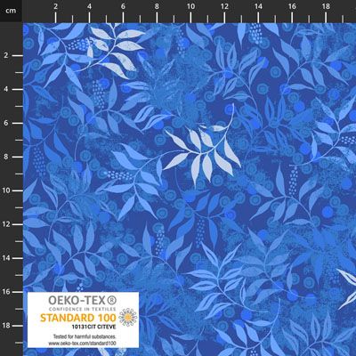 Keep Blooming fabrics: Leaf Blue