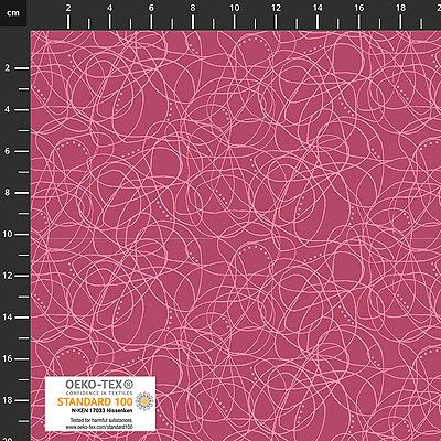 Quilters Coordinates fabric: Scribbles Pink (per 1/4 metre)