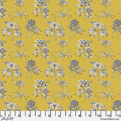 A Celebration of Sanderson fabric: Etchings and Roses Yellow (per 1/4 metre)