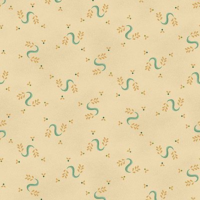 Kim Diehl Designs: Serpentine Swirls Cream (per 1/4 metre)