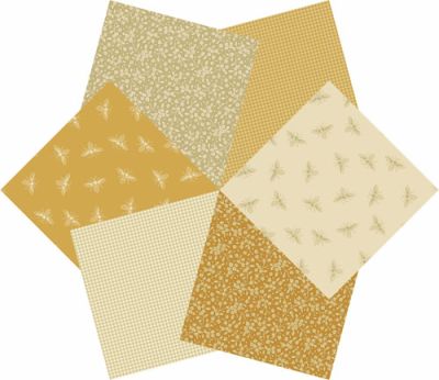 Petite Bees Gold Fat Quarter Bundle