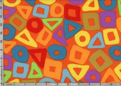 Brandon Mably Fabric Puzzle Orange (per 1/4 metre)