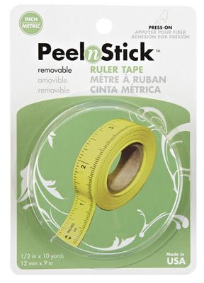 PeelnStick Removable Ruler Tape 1/2' x 10yd metric/imperial