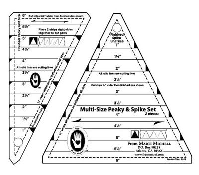 Marti Michell MultiSize Peaky & Spike Triangle Rulers