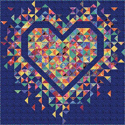 Exploding Heart Prism Quilt Kit