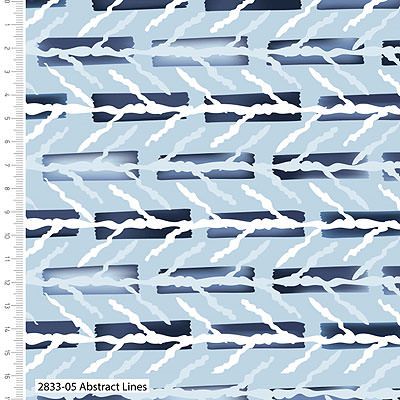 Indigo Elements Fabric: Abstract Lines Blue (per 1/4 metre)