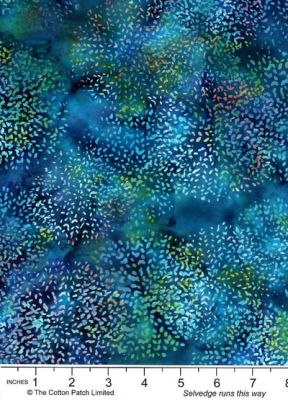 Bali Batik Handpaints Fabric: Circle Burst Aquarium (per 1/4 metre)