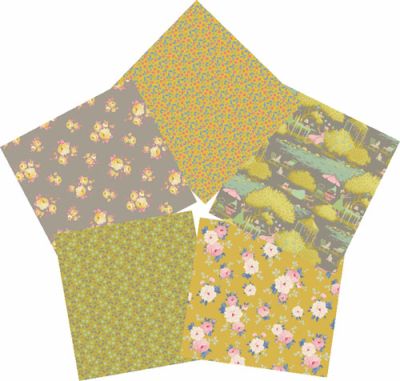 Tilda Sunday Brunch Yellow and Grey Fat Quarter Bundle