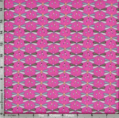 Daydream Small Dragonflies on Pink (per 1/4 metre)