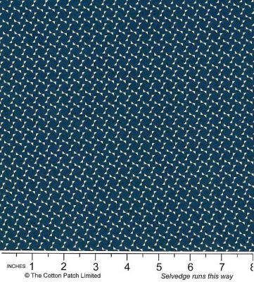 Nellie's Shirtings Fabric: Bows Navy (per 1/4 metre)