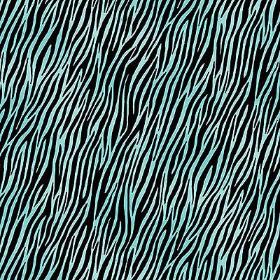 Jewel Tones Animal Prints fabric: Zebra Teal (per 1/4  metre)