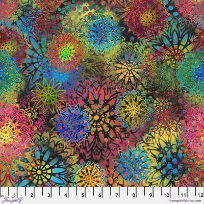 Sue Penn Butterfly Fields fabric: Fireworks Multi