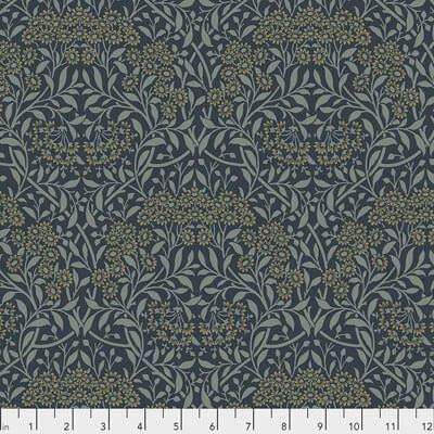 Pure Morris Mineral Fabric: Michaelmas Daisy Ink (per 1/4 metre)