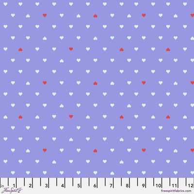 Tula Pink Besties Fabric: Unconditional Love Bluebell (per 1/4 metre)