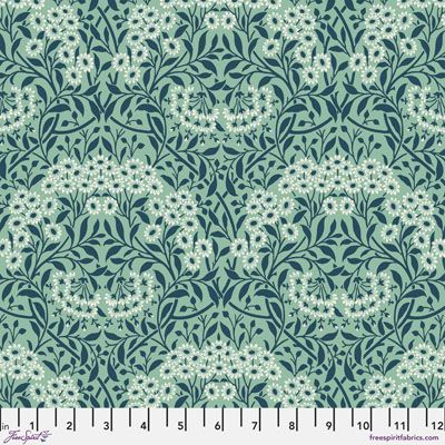 William Morris Buttermere Fabric: Michaelmas Daisy Mint (per 1/4 metre)