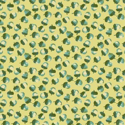 Trees fabric: Acorns Aqua (per 1/4 metre)