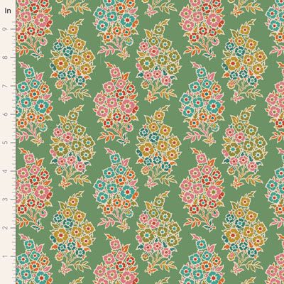 Tilda Pie in the Sky fabric: Willy Nilly Green (per 1/4 metre)