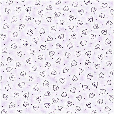 Quilters Basic Harmony: Curly Hearts Lilac (per 1/4 metre)