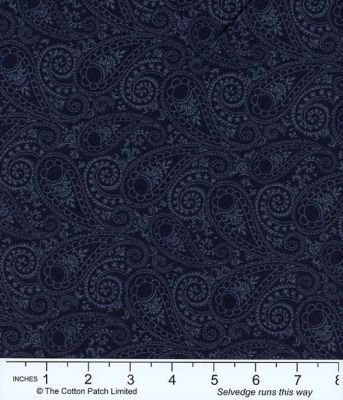 Juliette fabric, Paisley, Navy