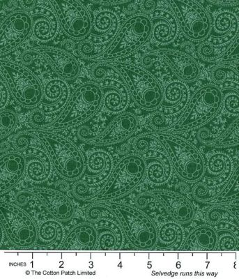 Juliette fabric, Paisley, Teal/Green