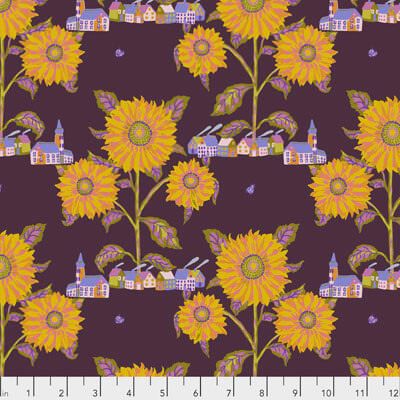 Free Spirit Designers Fabric: Sunny Village Maize (per 1/4 metre)