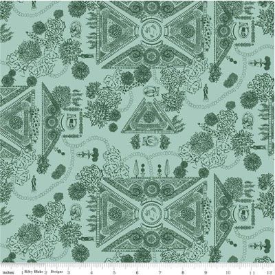 Mansfield Park fabric: Landscape, Mint