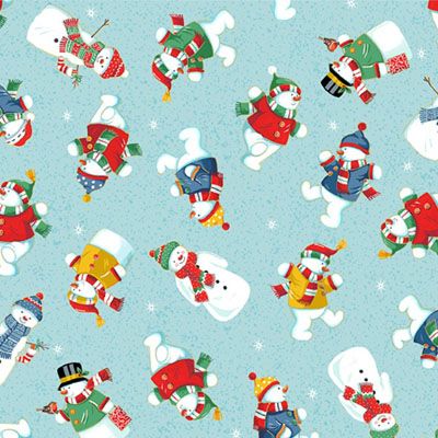 Santa's Christmas Fabric Snowmen (per 1/4 metre)