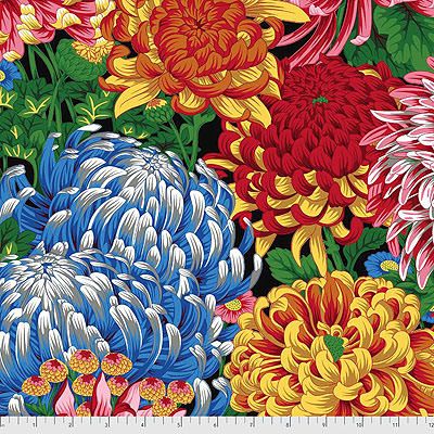 Kaffe Fassett Collective: Hokusai's Mums Natural (per 1/4 metre)