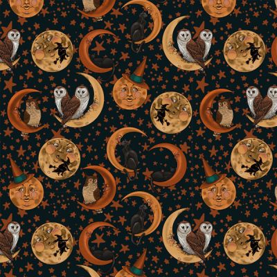 Halloween fabrics: Mystic Moonlight, Moons