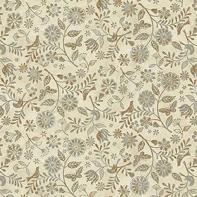 Le Poulet Fabric: Small Wildflowers Cream (per 1/4 metre)