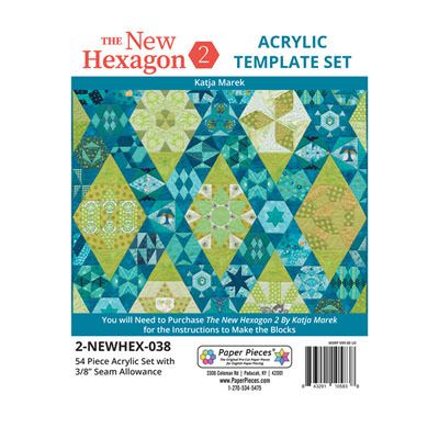 The New Hexagon 2 Book Acrylic Templates 54 Piece Set