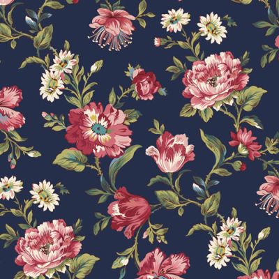 Midnight Meadow fabric: Bold Bloom, Navy