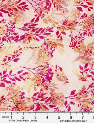 Bali Batik Handpaints Fabric: Shirley Temple Creamsicle (per 1/4 metre)