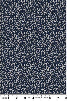 Hajime fabric: Scroll, Dark Blue