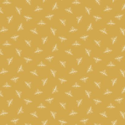 Petite Bees Fabric: Bees, Butterscotch