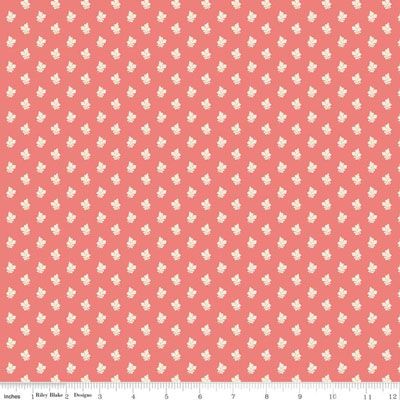 Sense and Sensibility Fabric Lucy Coral (per 1/4 metre)