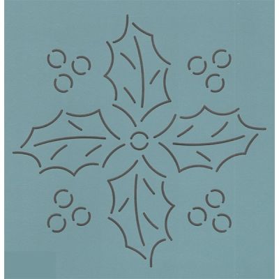 Quilt Stencil  5 Inch Holly Berry Block