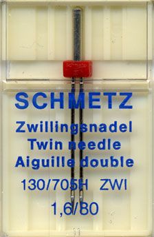 Schmetz Twin Sewing Machine Needles (1.6/80)  1 needle