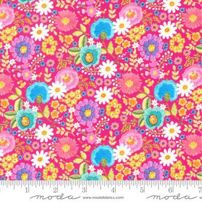 Vintage Soul fabric Moda:  Ditzy Floral Hot Pink