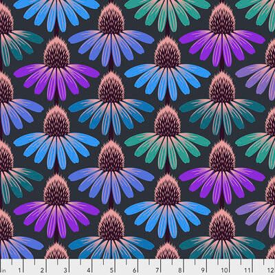 Hindsight Fabric: Echinacea Glow Amethyst (per 1/4 metre)