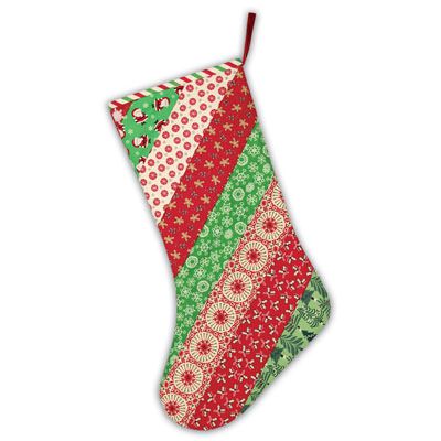 June Tailor Christmas Stripes Stocking Quilt as You Go PrePrinted Wadding