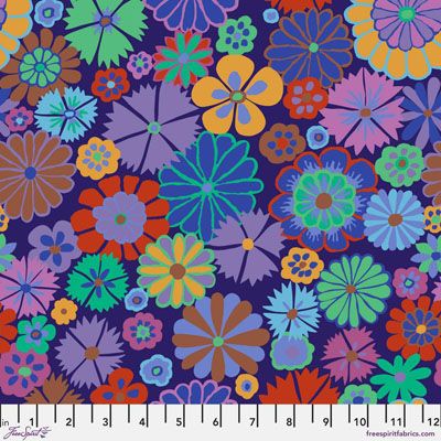 Kaffe Fassett Collective Folk Flower fabric Purple