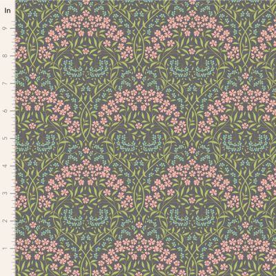 Tilda Sanctuary fabric: Eggplant and Pistachio, Larissa Greygreen