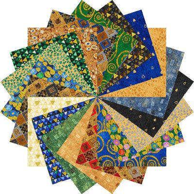 Gustav Klimt fabric: 10" Patchwork Palette