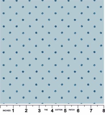 Brensham fabric: Daisy on Light Blue (per 1/4 metre)