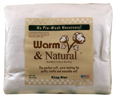 Warm and Natural Wadding Cotton. King 120in x 124in