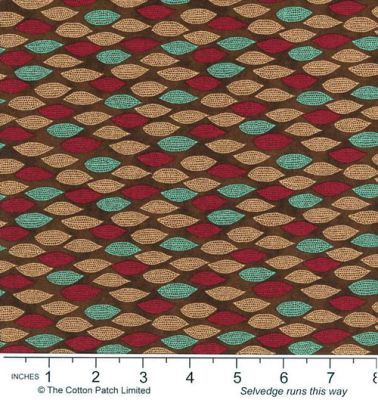 Quilters Coordinates fabric: Leaf Shape on Brown