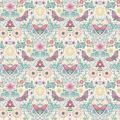 Luna Fabric: Night Garden, Cream