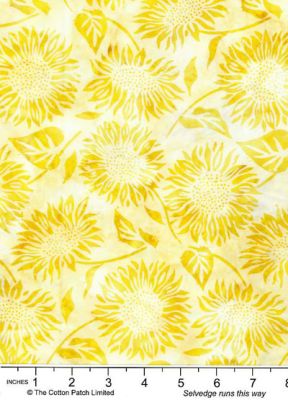 Bali Batik Handpaints Fabric: Island Time Sunflower (per 1/4 metre)