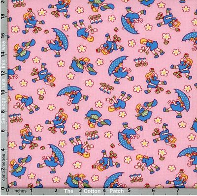 Spring Showers: Ducks & Numbers on Pink (per 1/4 metre)